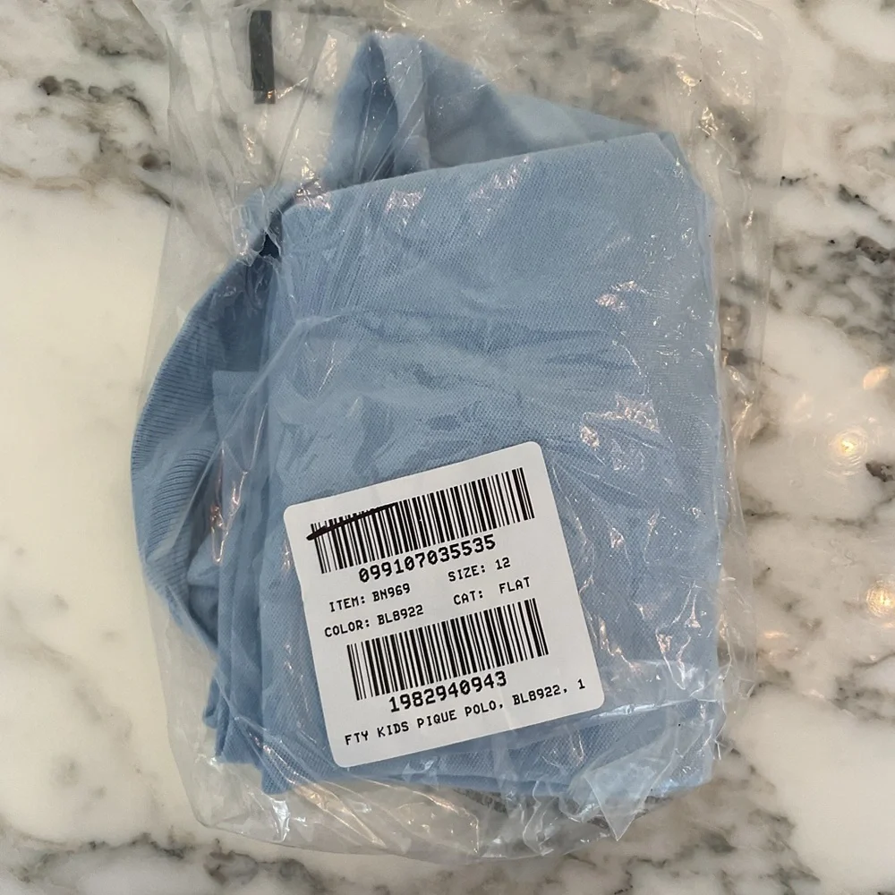NWT Crewcuts Kids' piqué polo Sz 12 Faded Chambray - Picture 9 of 9